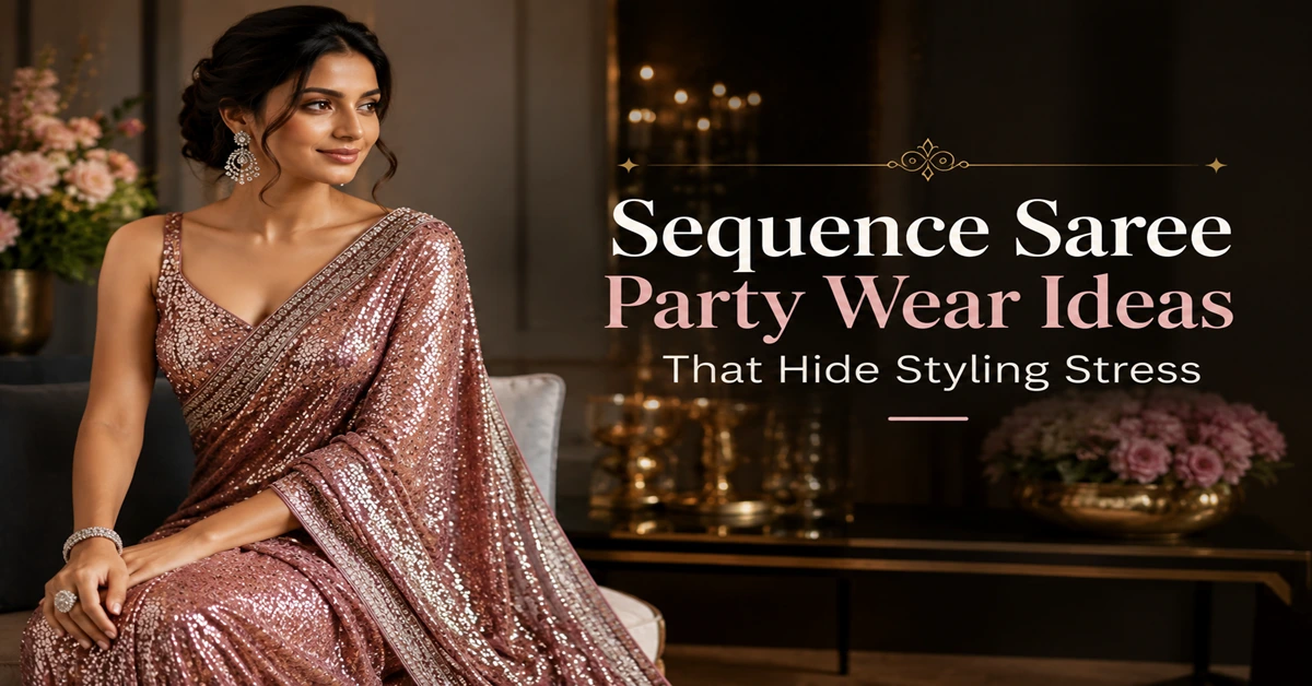 Sequence Saree Party Wear Ideas That Hide Styling Stress
